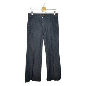 Michael Kors High Rise Wide Leg Flare Indigo Denim Jeans Trouser Size 8